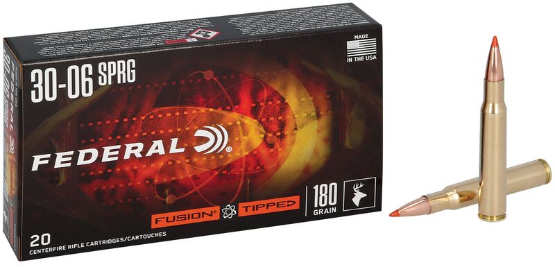 Fusion Tipped Rifle, 30-06 Springfield, 180 Grain, Fusion Tipped, 2725 fps